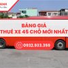 bảng giá thuê xe 29 chỗ cần thơ