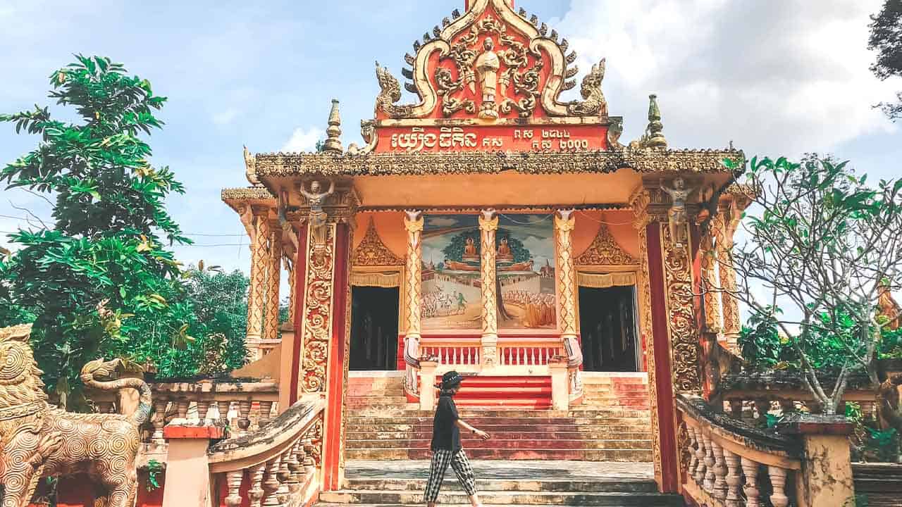 Chùa Wath Som Rong tuyệt đẹp ở Sóc Trăng (Ảnh: Thu Phan)